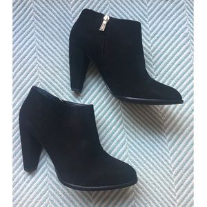 Elizabeth and James Black Suede Ankle Booties